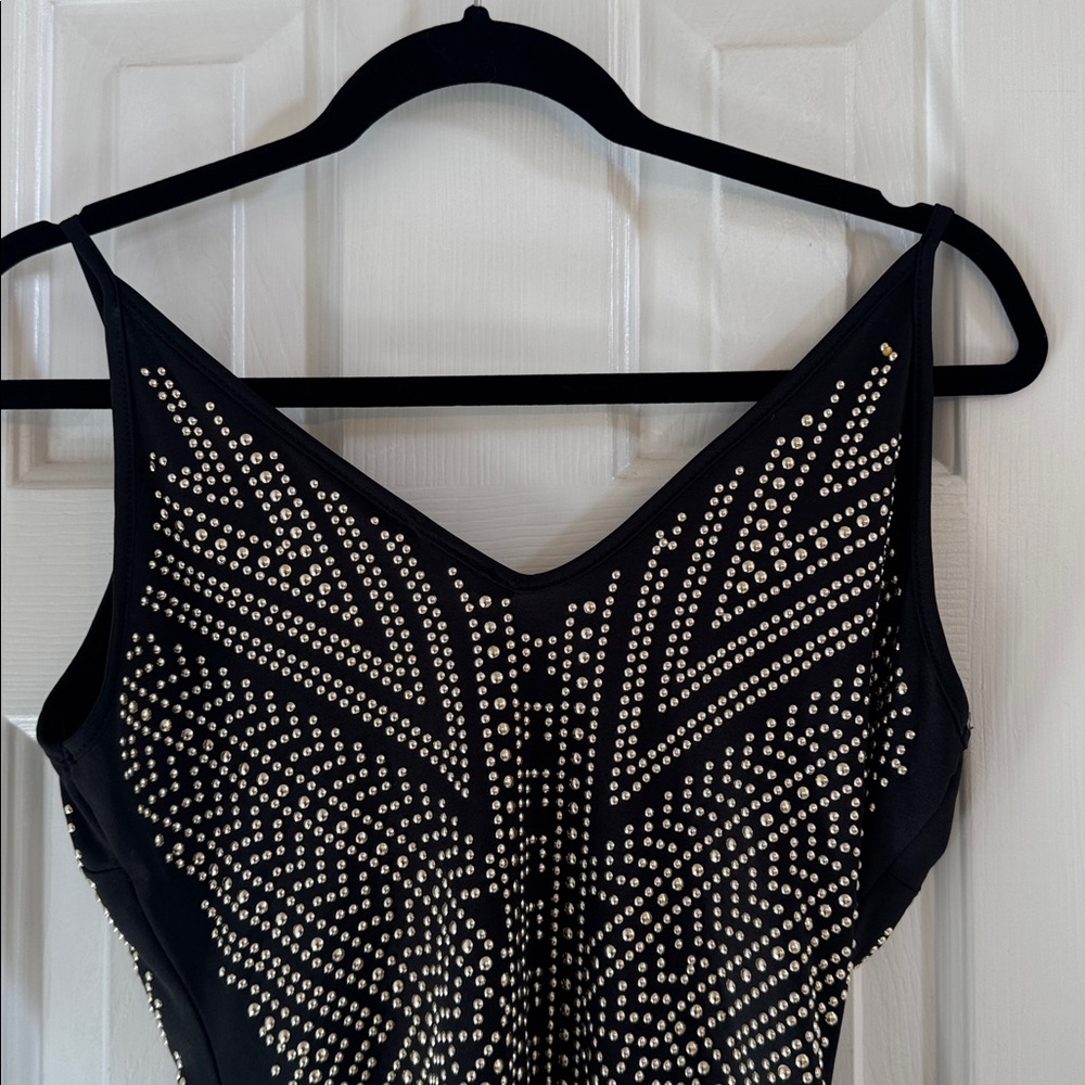 Caché Rare Vintage Black Bodysuit w/ Gold Studs - Picture 7 of 11